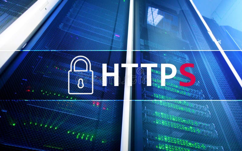 HTTPS, протокол безопасной передачи данных, используемый в World Wide Web стоковое изображение