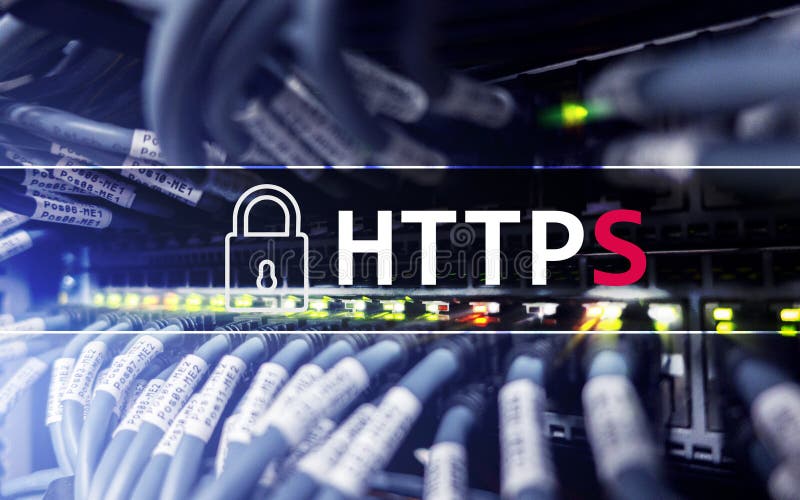 HTTPS, безопасный протокол передачи данных используемый на Всемирном Вебе стоковые фото