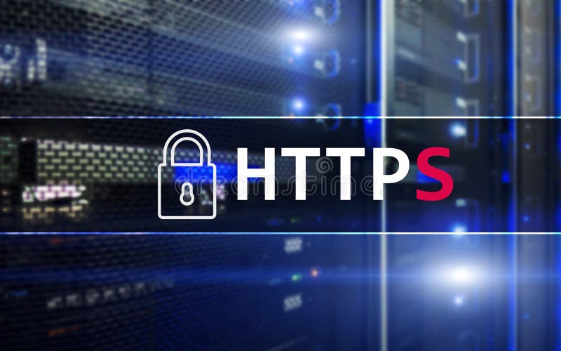 HTTPS, безопасный протокол передачи данных используемый на Всемирном Вебе стоковое изображение rf