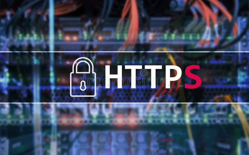 HTTPS，在全球资讯网使用的安全数据传送协议 皇族释放例证