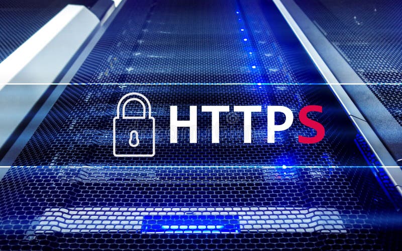 HTTPS, протокол безопасной передачи данных, используемый в World Wide Web стоковое фото