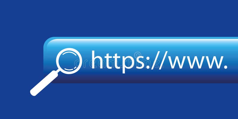 Μπλε υπόβαθρο ιστοχώρου αναζήτησης Https απεικόνιση αποθεμάτων