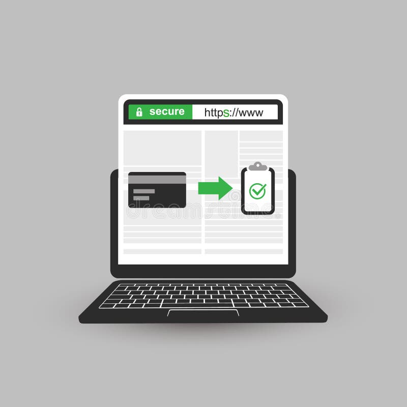 HTTPS协议 — 安全的浏览、在线银行和购物 皇族释放例证