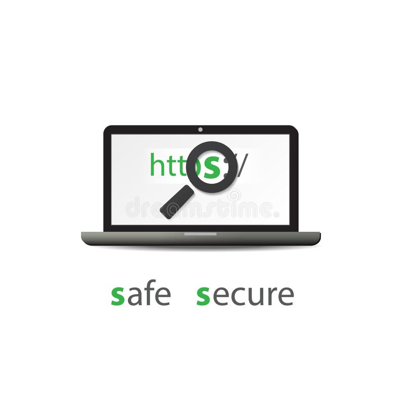 Https协议移动计算机安全浏览 库存例证