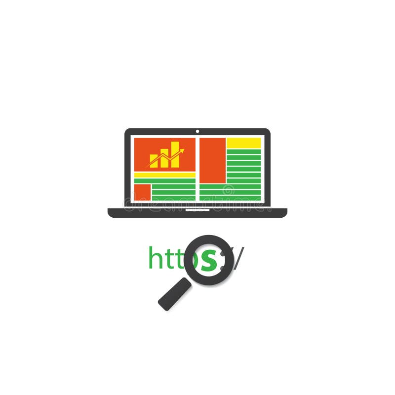 Https协议移动计算机安全浏览 向量例证