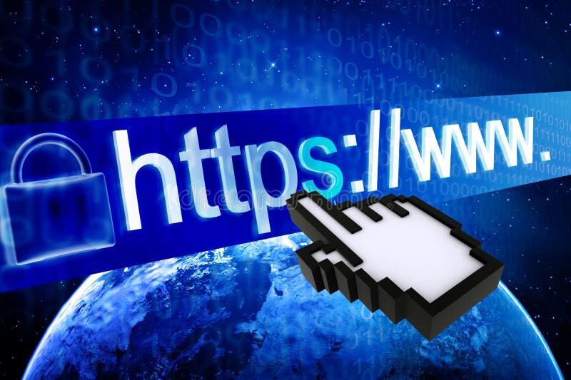 HTTPS 保护的网页 皇族释放例证