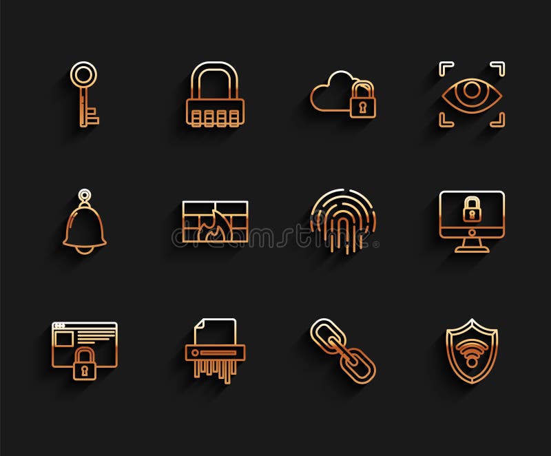 настроить защиту сайта с помощью https ключевая цепь защитная панель беспроводная сеть брандмауэр защита брандмауэр иллюстрация вектора