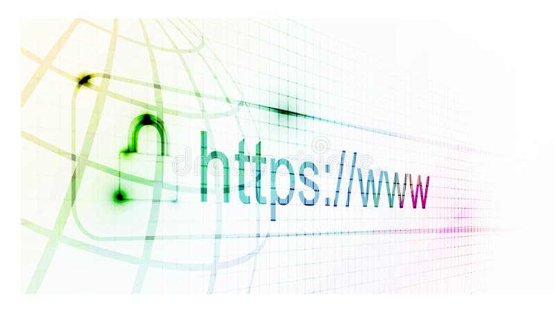 HTTPS-защищенная веб-страница бесплатная иллюстрация