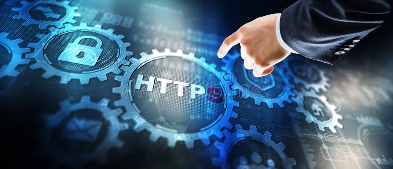 HTTPS. Νέο Πρωτόκολλο Μεταφοράς Υπερκειμένου Ασφαλές 2024. Έννοια Web Internet στοκ εικόνα