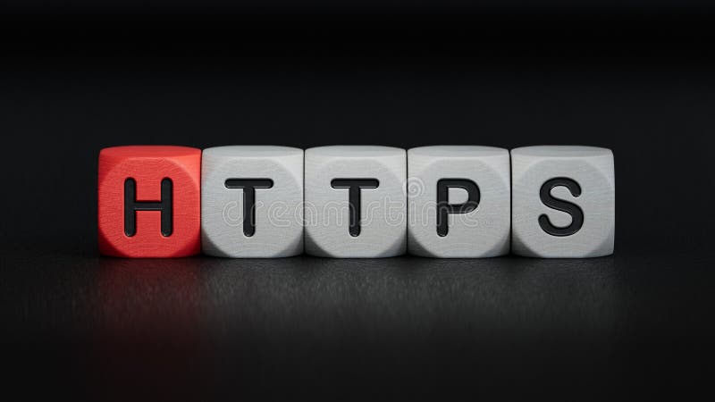 词语 https. 带有字母的小木块，有可用空间。 向量例证