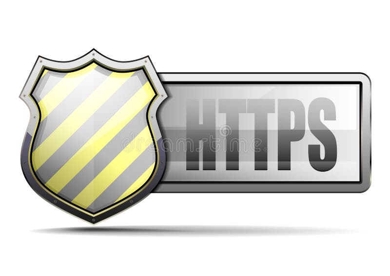 HTTPS 인증서 벡터 일러스트