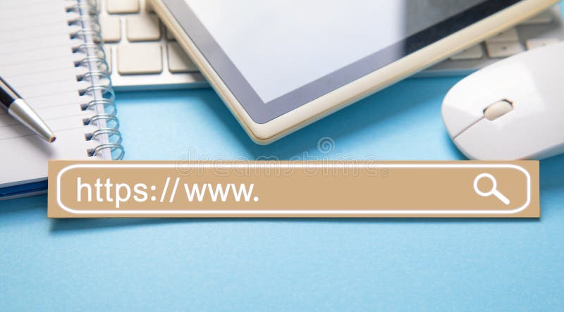Διεύθυνση HTTPS. Έννοια αναζήτησης στο Διαδίκτυο διανυσματική απεικόνιση