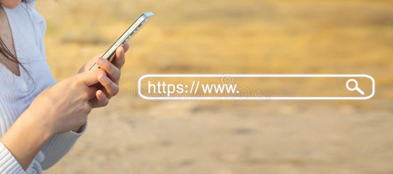 Διεύθυνση HTTPS. Έννοια αναζήτησης στο Διαδίκτυο στοκ εικόνες