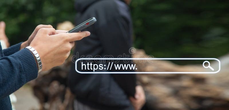 Διεύθυνση HTTPS. Έννοια αναζήτησης στο Διαδίκτυο στοκ εικόνα