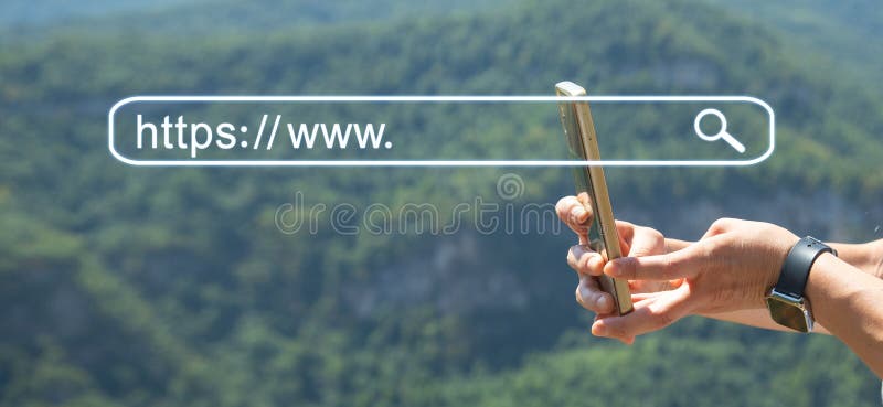 Διεύθυνση HTTPS. Έννοια αναζήτησης στο Διαδίκτυο στοκ φωτογραφίες