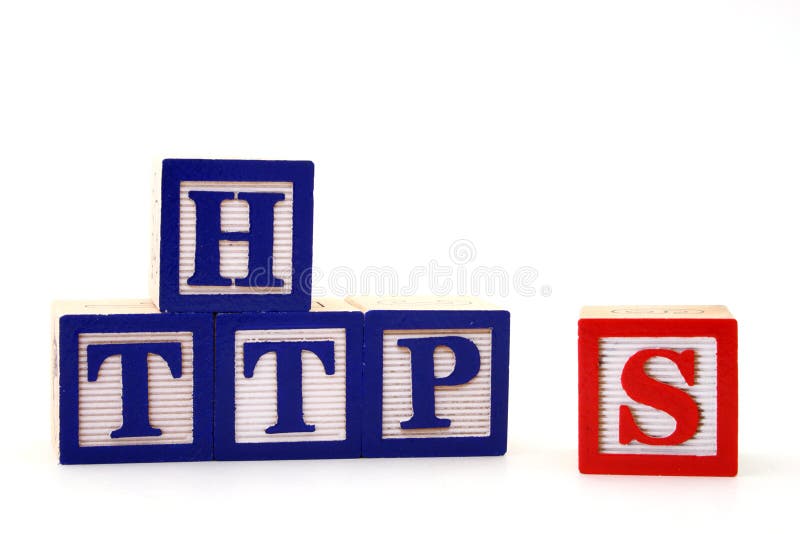 مكعبات خشبية للأبجدية تشكل كلمة https - أمان الإنترنت