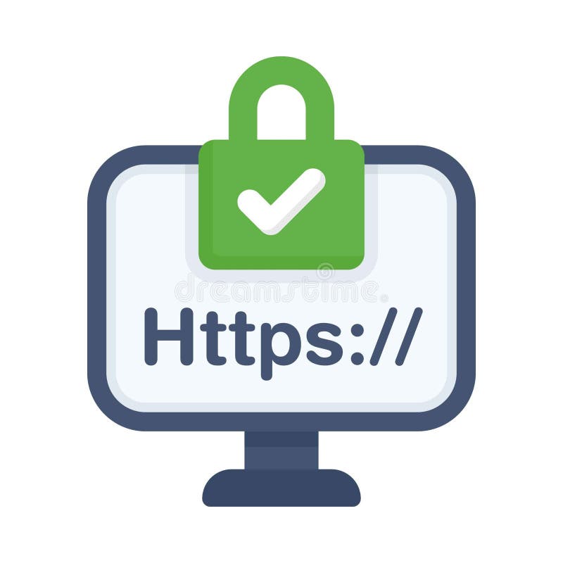 Иконка безопасного HTTPS-сайта иллюстрация вектора