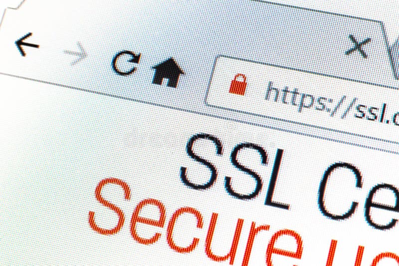 Https网址和锁标志 免版税库存照片