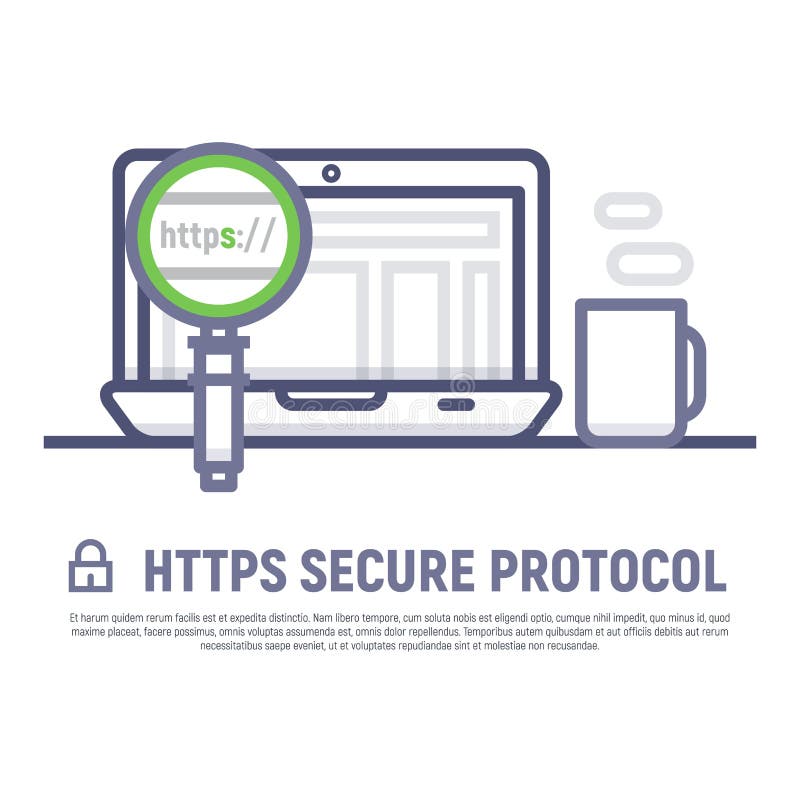Векторный сток-изображение значка HTTPS безопасен иллюстрация вектора