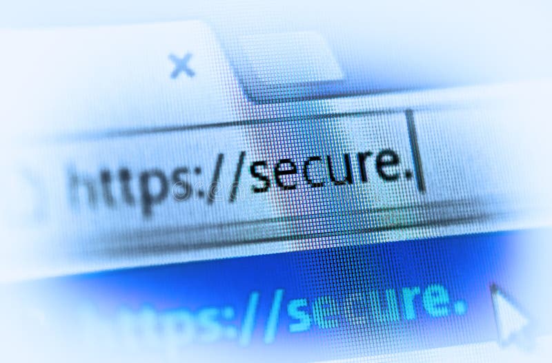 Https on computer screen - internet security concept. Https protocol stock images, royalty-free photos and pictures