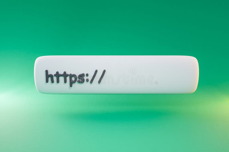 浮动网址栏符号，彩色无限背景https域安全加密概念3d图 向量例证