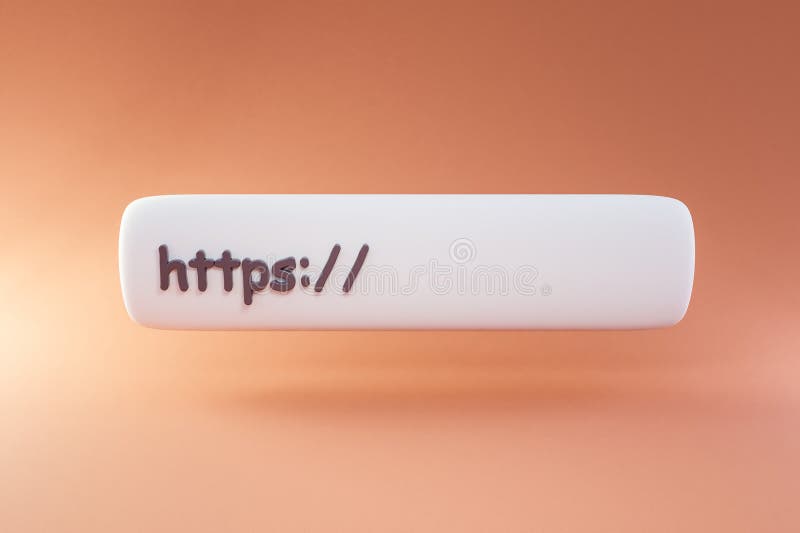 浮动网址栏符号，彩色无限背景https域安全加密概念3d图 皇族释放例证