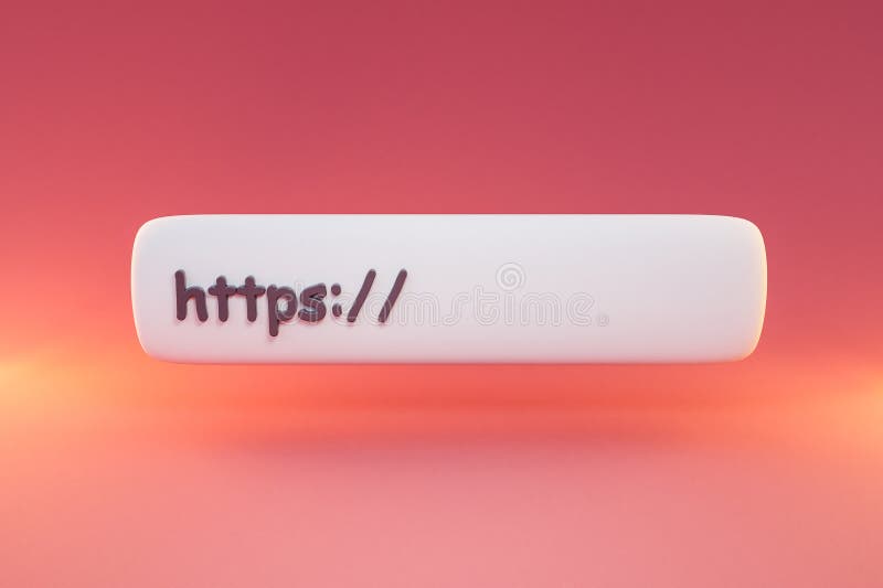浮动网址栏符号，彩色无限背景https域安全加密概念3d图 皇族释放例证