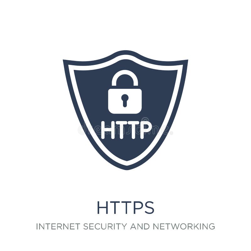Https图标 在白色背景fr的时髦平的传染媒介Https象 库存例证