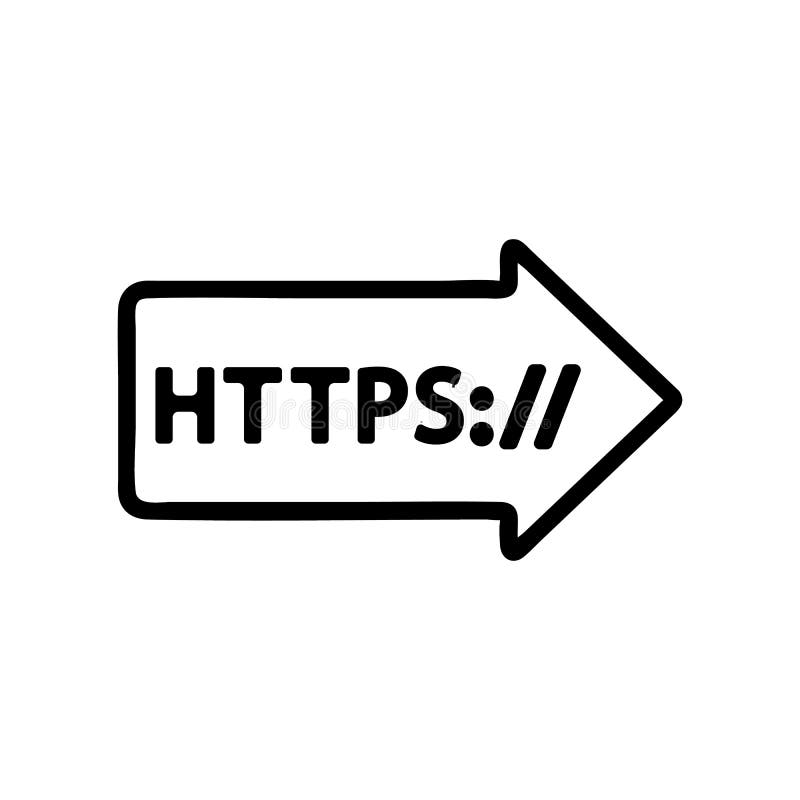 Https协议矢量 隔离轮廓符号插图 向量例证