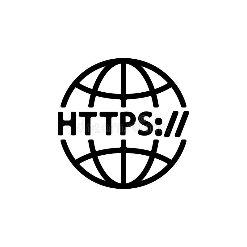 Https协议矢量 隔离轮廓符号插图 皇族释放例证