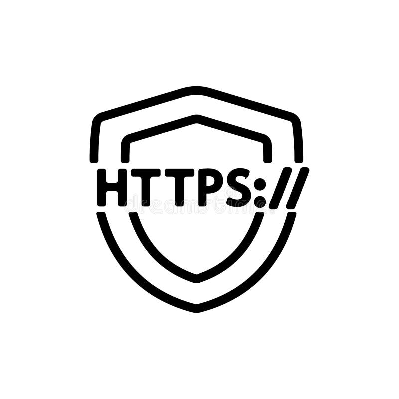 Https协议矢量 隔离轮廓符号插图 库存例证