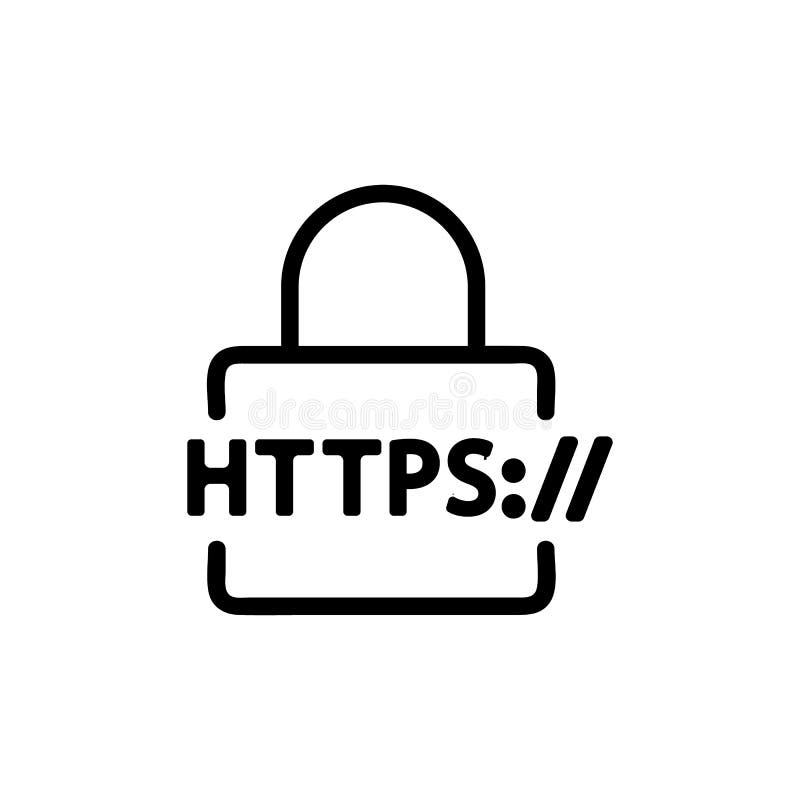 Https协议矢量 隔离轮廓符号插图 向量例证