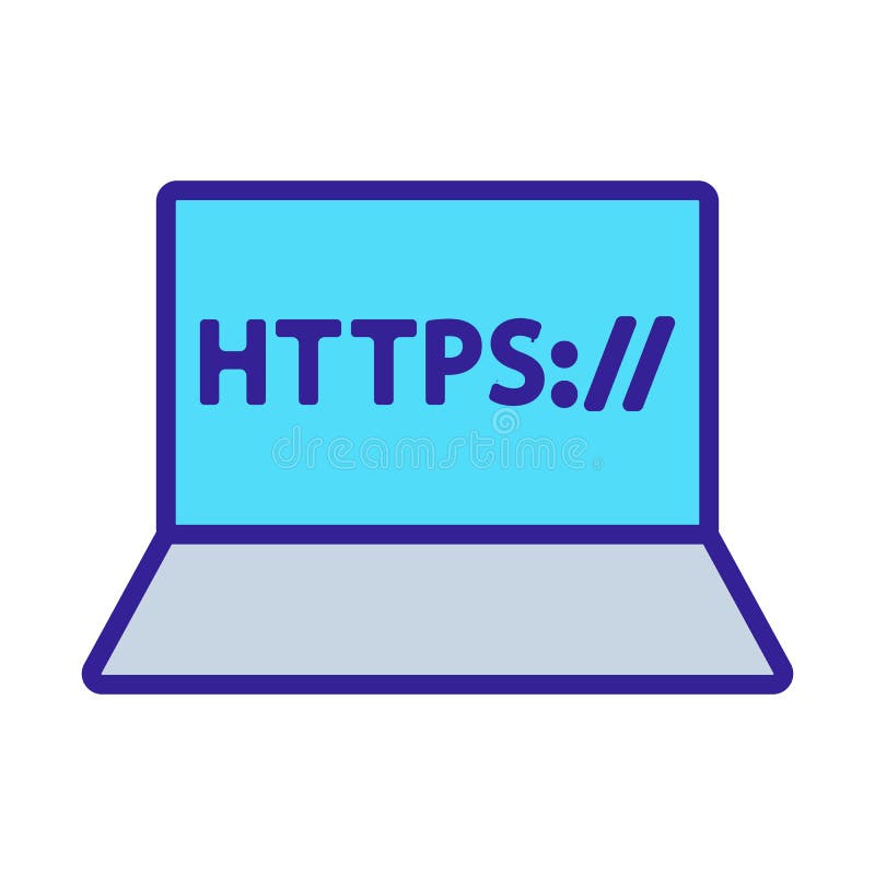 Https协议矢和载体. 被隔离的轮廓标志说明 皇族释放例证