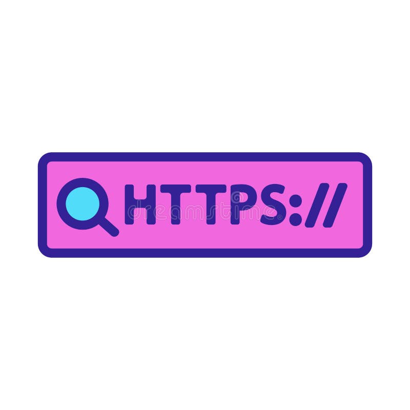 Https协议矢和载体. 被隔离的轮廓标志说明 向量例证