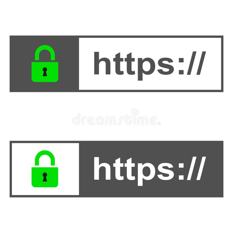 HTTPS概念与锁图标 向量例证