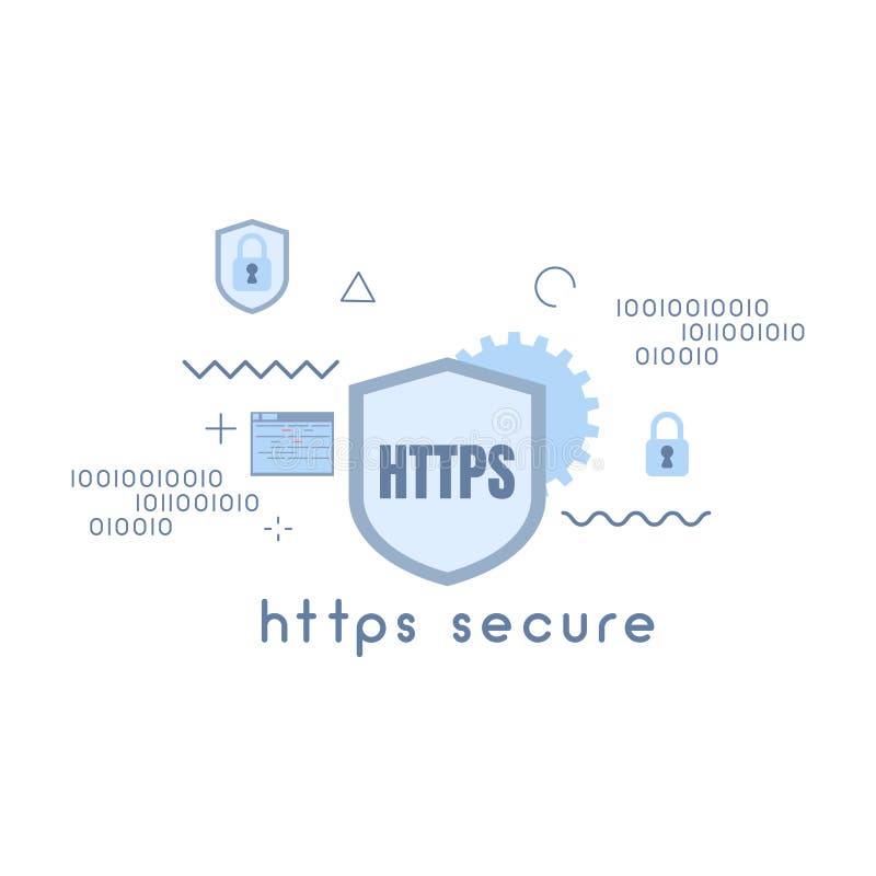 Https安全图标矢量图插图 向量例证