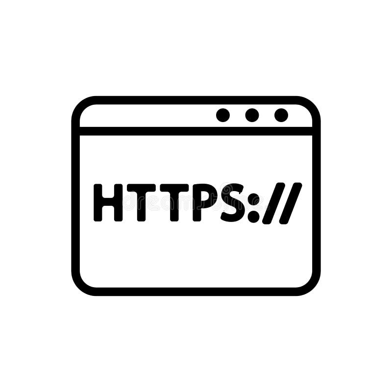 Https协议矢量 隔离轮廓符号插图 库存例证