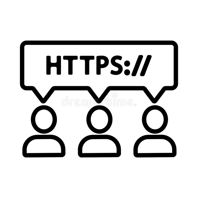 Https protocol vector vector. Isolated contour symbol illustration vector illustration