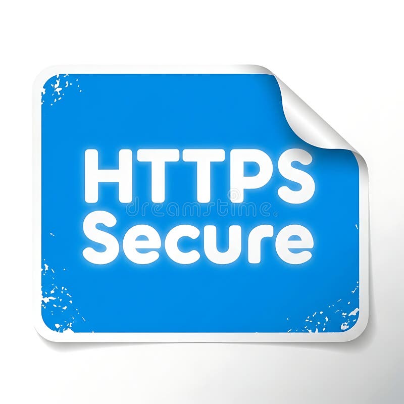 Значок стикера HTTPS Secure, представляющий защиту онлайн-данных и доверие бесплатная иллюстрация
