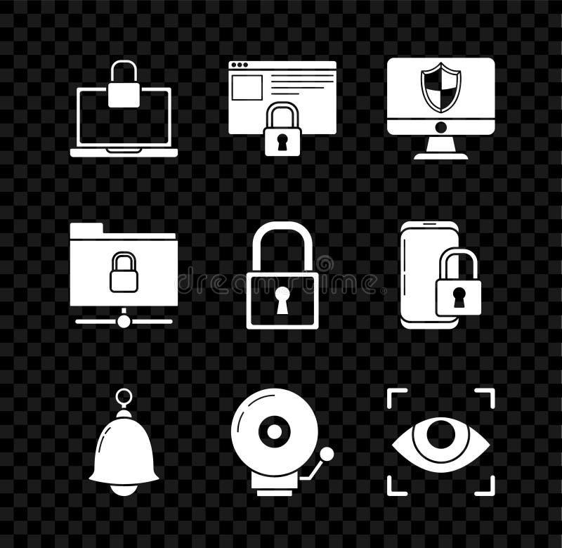 установить ноутбук и заблокировать защищенный сайт с помощью https ssl компьютер монитор щит звонящий звонок сигнал тревоги бесплатная иллюстрация
