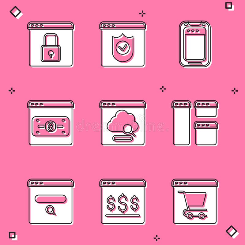 установить безопасность сайта с помощью https ssl браузер защита мобильного телефона интернет-мониторы облачные технологии иллюстрация вектора