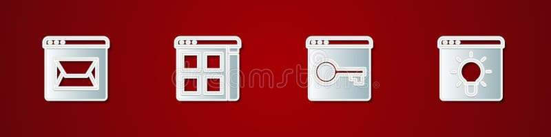 设置网站和邮件浏览器文件，使用https ssl和窗口图标保护您的安全. 矢量 库存例证