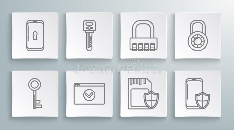установить ключ безопасности для сайта с помощью https ssl sd карты и защитной панели смартфон: безопасное колес блокировки бесплатная иллюстрация
