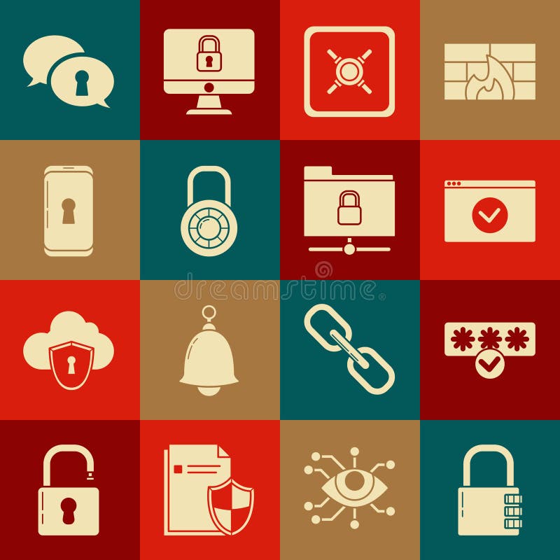 设置安全组合锁定密码保护和安全访问，使用https ssl wheel智能手机保护您的站点 皇族释放例证