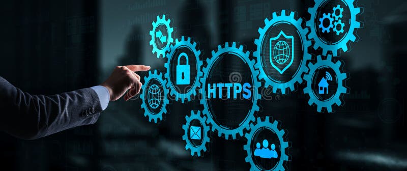 HTTPS 是 HTTP 协议的一个扩展，用于支持加密以提高安全性 免版税库存图片