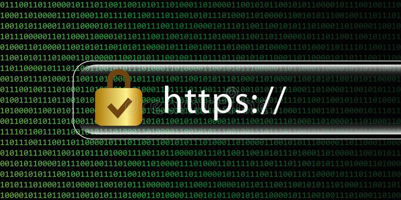 Https安全Web数字二进制码 皇族释放例证