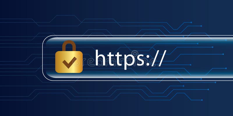 Https安全Web在线搜索蓝色数字背景 库存例证