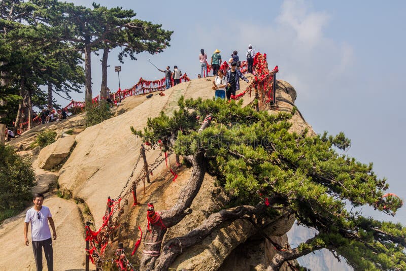 East Peak Viewpoint at Hua Shan Mountain in Shaanxi Province, Chi Stock
