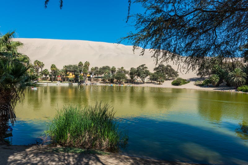 Huacachina Lagoon In The Peruvian Coast At Ica Peru Stock Image Image