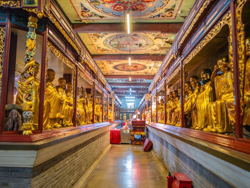 Hualin Buddhist Temple on Hualin jade street market in guangzhou city China.